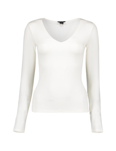 Chemise à manches longues avec col en V