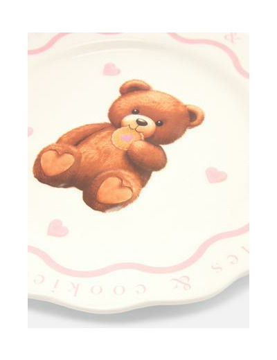 Assiette ondulée à motif ours en peluche