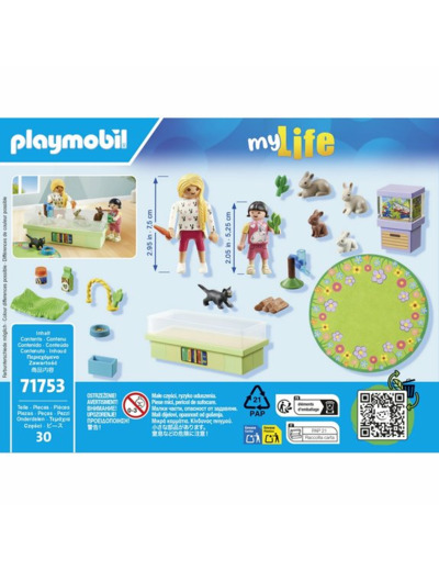 ANIMALERIE AVEC ENCLOS À LAPINS ET TAPIS DE JEUX PLAYMOBIL MY LIFE 71753