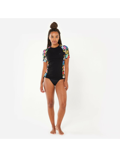 T-shirt anti uv surf manches courtes Femme - Kanika noir