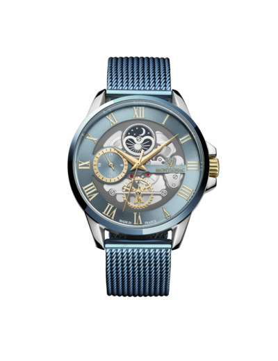 Montre quartz Homme Round Bleu glacier