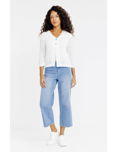 Cardigan détails festonnés