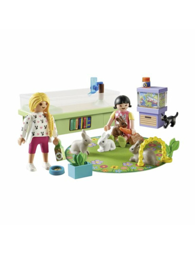 ANIMALERIE AVEC ENCLOS À LAPINS ET TAPIS DE JEUX PLAYMOBIL MY LIFE 71753