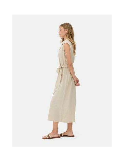 Robe chemise mi-longue à ceinture