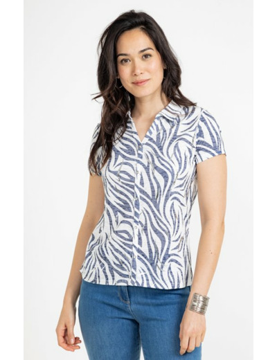 Tee-shirt imprime col chemise