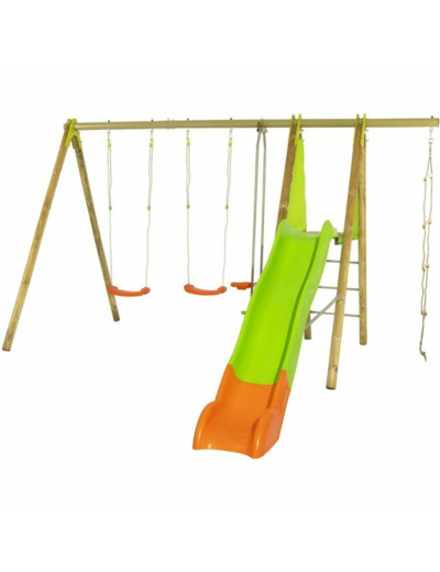 PORTIQUE BOIS MÉTAL 2,30 MÈTRES AVEC TOBOGGAN