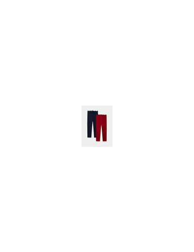 Ensemble de 2 leggings bleu marine à imprimé cœur ou rouges unis pour filles