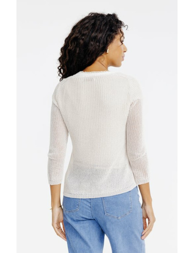 Cardigan uni manches 3/4