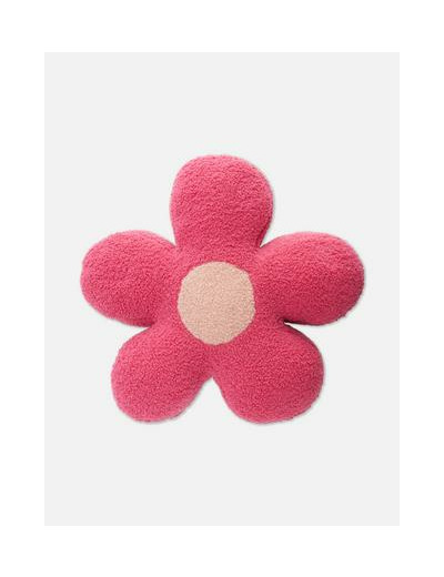 Coussin fleur en tissu bouclé