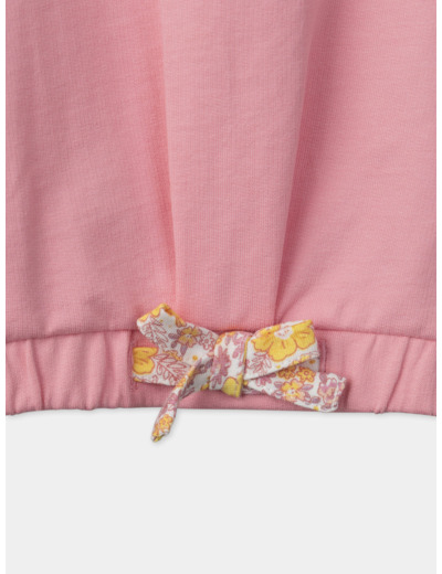 Sweat rose à volants