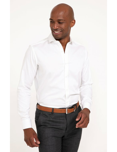 Chemise ajustée manches longues Satin