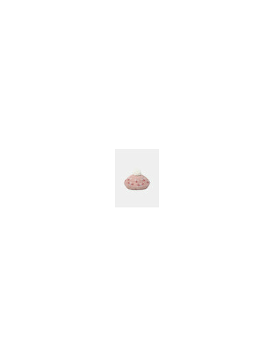 Chapeau rose pour fille avec pompon et motifs floraux