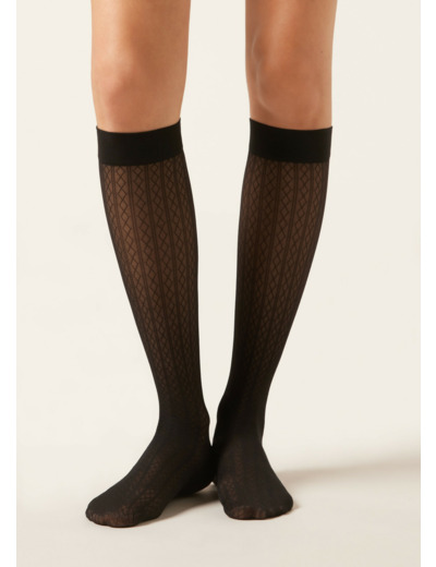 Chaussettes hautes à losanges