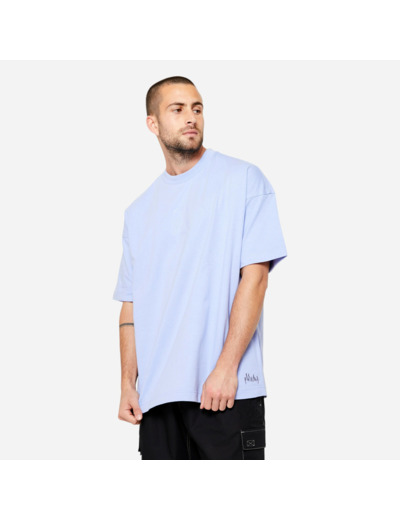 T-SHIRT LARGE DE SKATEBOARD INDIGO PASTEL TS500. COLLECTION SIGNATURE DAMESTOY