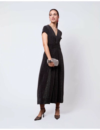 Robe longue à pailletttes NOIR