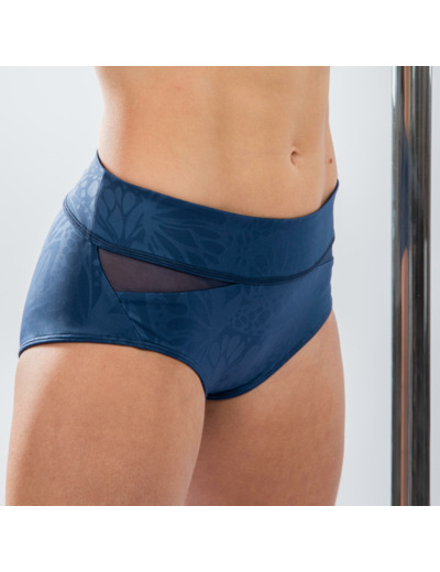 Short de pole dance bleu à graphismes femme