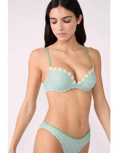 Push-up haut de maillot fleuri