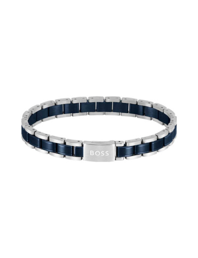 Bracelet Homme Metal links essentials Argenté, Bleu