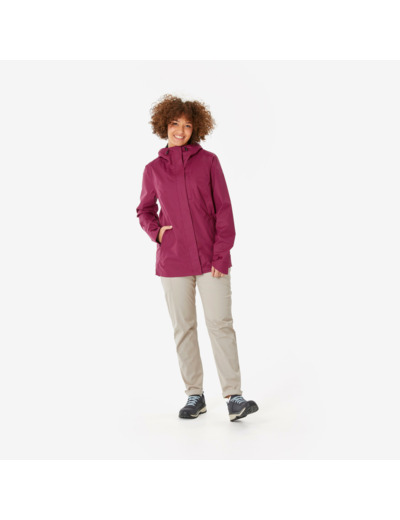 Veste de randonnée imperméable femme, NH500 violet