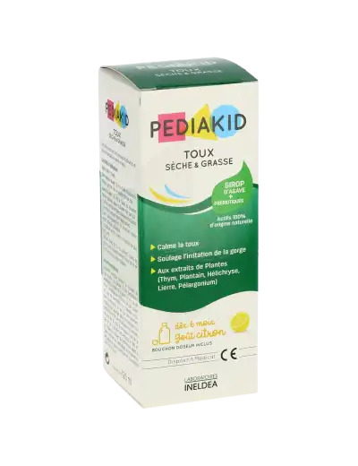 Pédiakid Toux Sèche Et Grasse Sirop Citron Flacon De 125 Ml