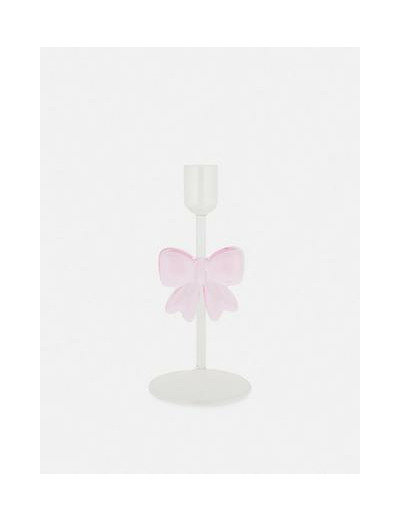 Bougeoir en verre à nœud