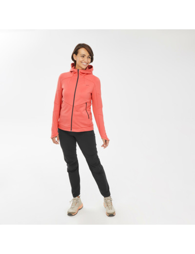 Veste polaire de randonnée - mh500 hood - femme