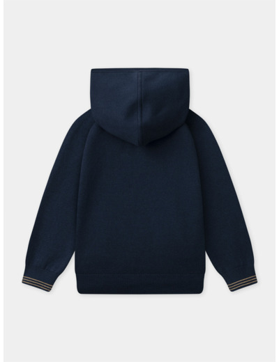 Sweat à capuche bleu foncé à broderie "SGMJ" Garçon