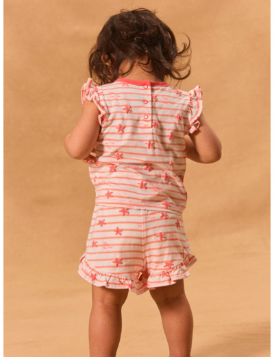 Ensemble tshirt et short rayés