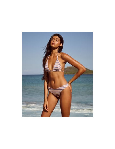 Maillot de bain tanga à rayures pailletées