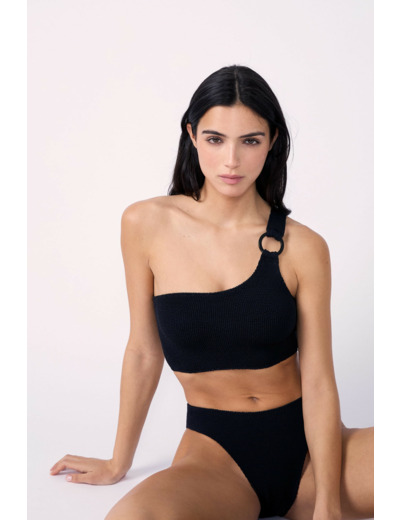 Brassière asymétrique haut de maillot en matière extensible