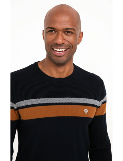 Pull Col Rond Rayure Placée