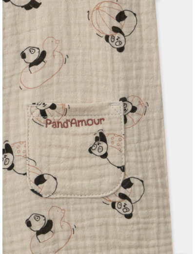 Combinaison courte imprimée pandas