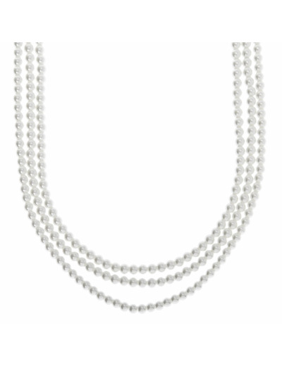 Collier multi-rangs en perles d'imitation