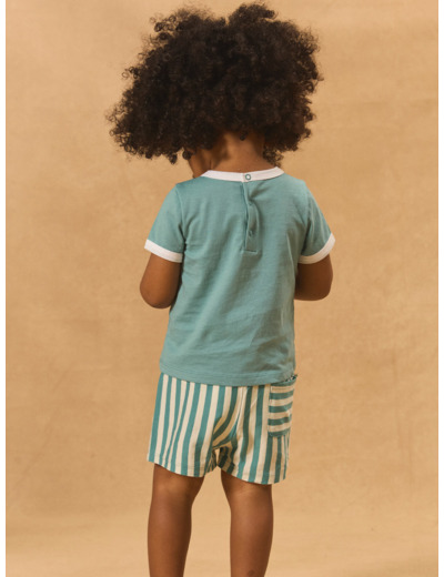 Ensemble tshirt et short rayé