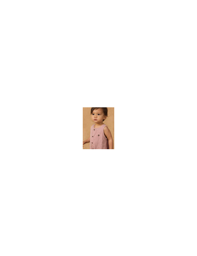 Barboteuse marron à imprimé Vichy pour bébés (unisexe)
