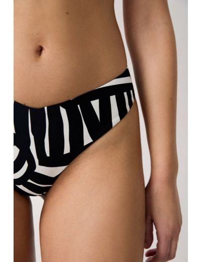 Bikini brésilien high leg bas de maillot imprimé