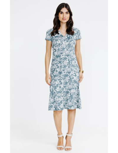 Robe midi en maille imprimée