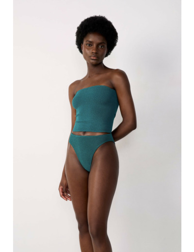 Bikini high leg en matière extensible bas de maillot