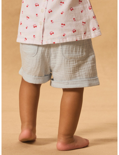 Short en double gaze de coton