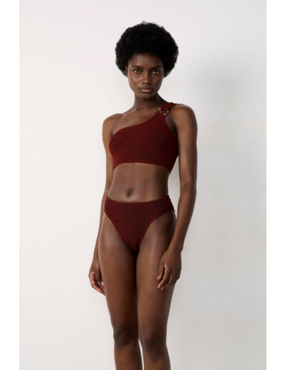 Bikini high leg en matière extensible bas de maillot
