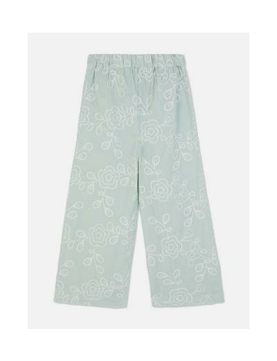 Pantalon à fleurs brodées