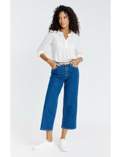 Pantacourt large en denim