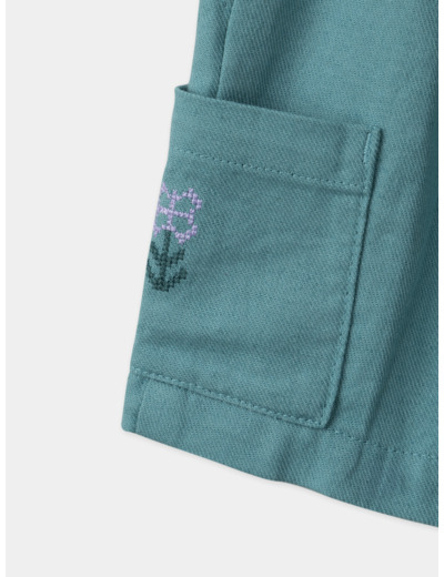 Short coton lin ceinture