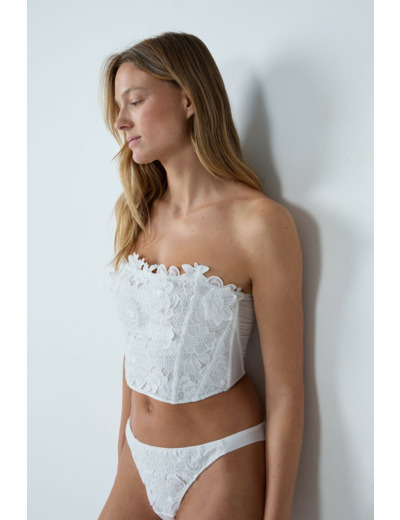 Soutien-gorge bustier sans coques avec broderies