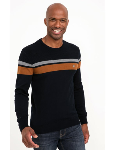 Pull Col Rond Rayure Placée