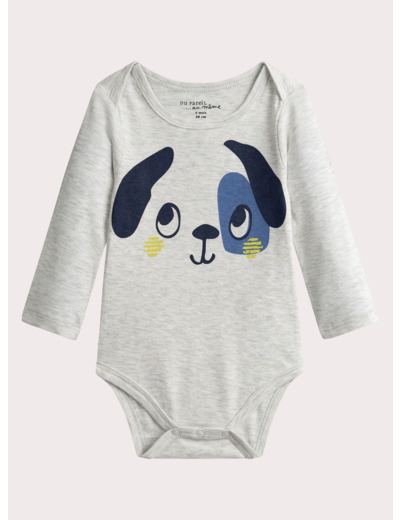 Lot de 2 body manches longues à animation chien pour bébé garçon