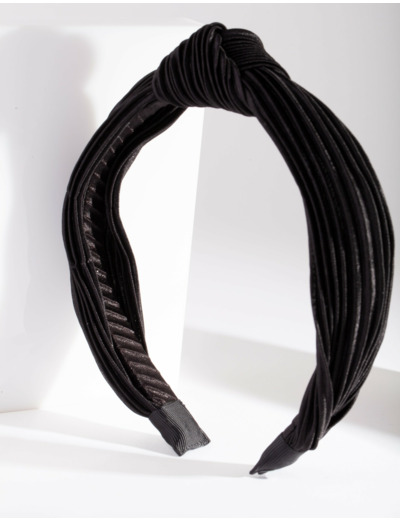 Black Pleated Turban Headband