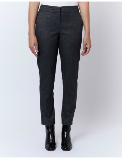 Pantalon 7/8 cigarette pied de puce MARINE Femme