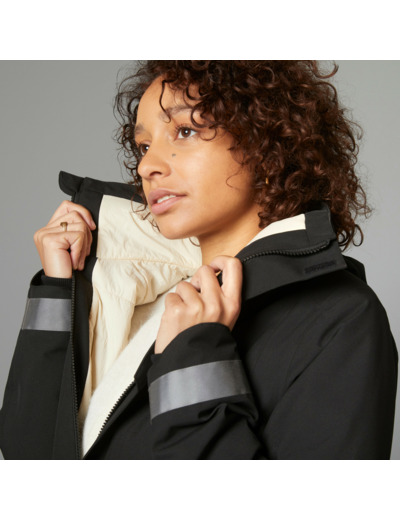 VESTE PLUIE CHAUDE VELO VILLE VISIBILITE NUIT 540 FEMME NOIR