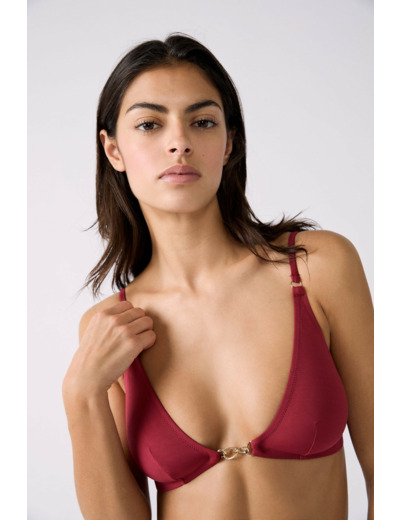 Triangle sans armatures détails bijoux haut de maillot